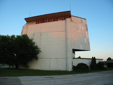 Getty 4 Drive-In Theatre - Main Screen From Driveway - Photo From Water Winter Wonderland (newer photo)